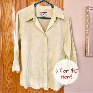 🔥3for$15🔥 Sheer Lime Button Down Blouse